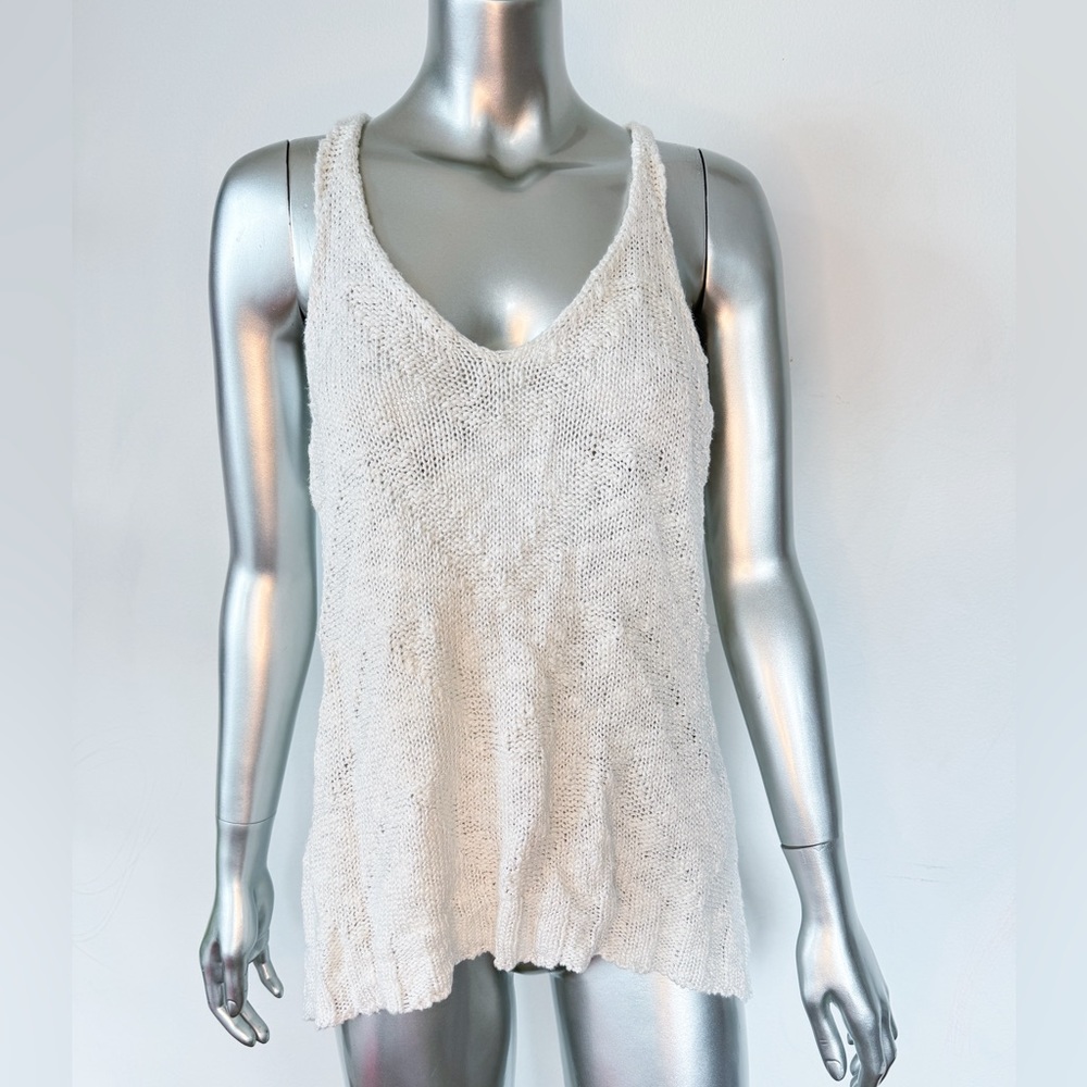 VICI dolls woven distressed knit tank top Ivory large - Picture 6 of 12